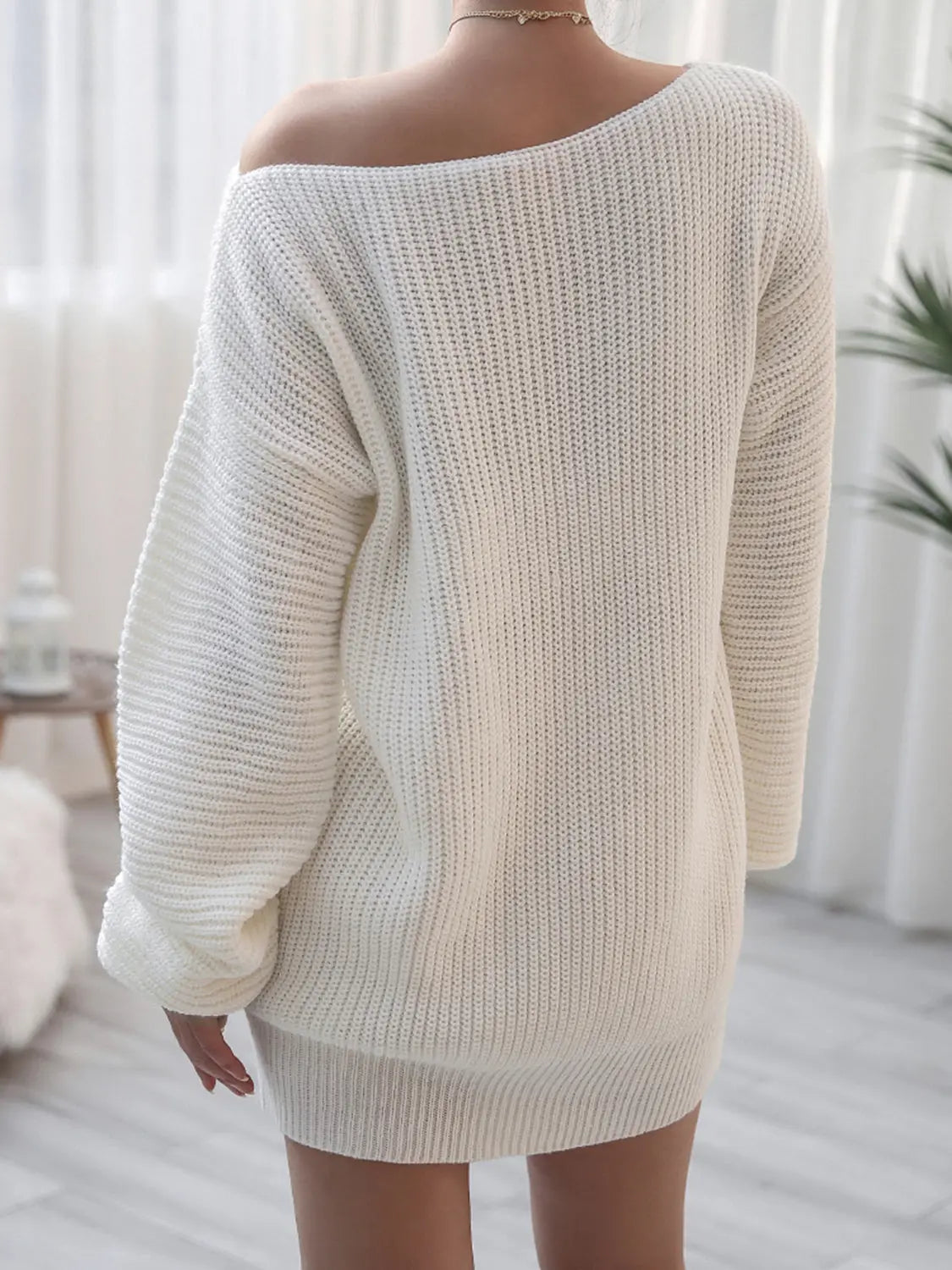 Rib-Knit Mini Sweater Dress - Stella Mount