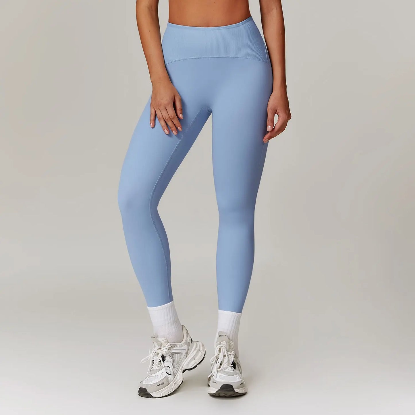 High Waist Tight Yoga Stitching Running Workout Pants Trendsi