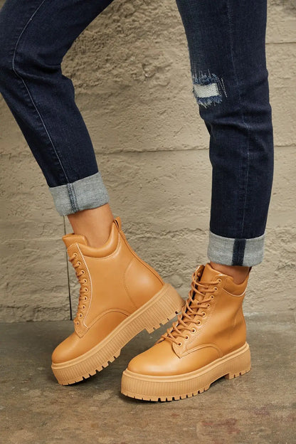 East Lion Corp Platform Combat Boots Trendsi