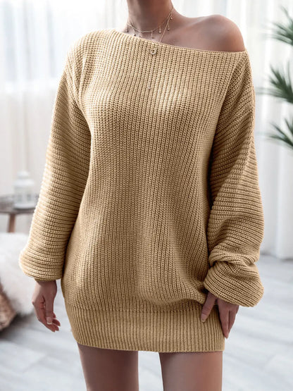 Rib-Knit Mini Sweater Dress - Stella Mount