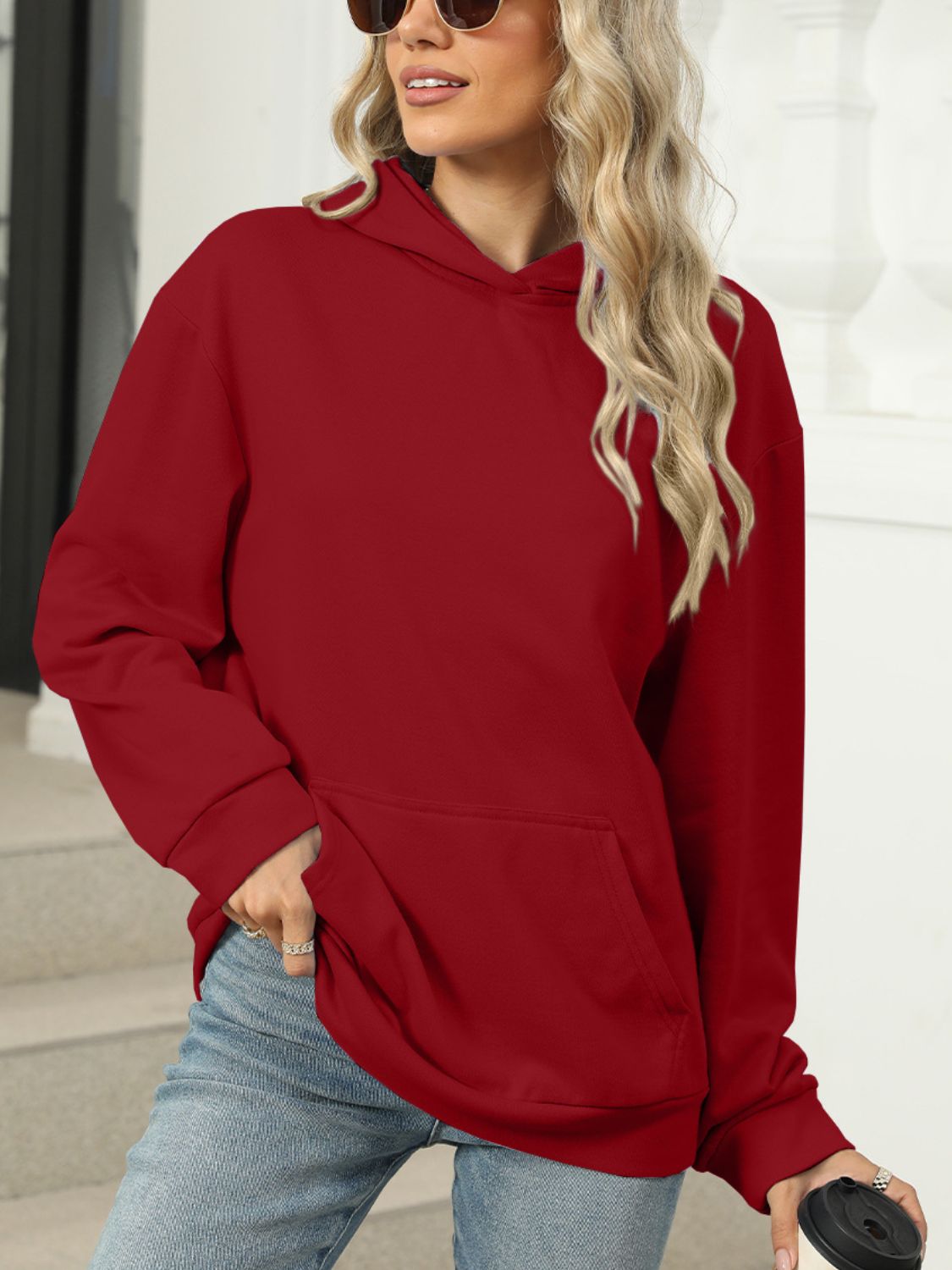 Pocketed Long Sleeve Hoodie