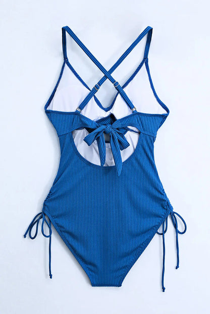 Cutout V-Neck Spaghetti Strap One-Piece Swimwear - Stella Mount