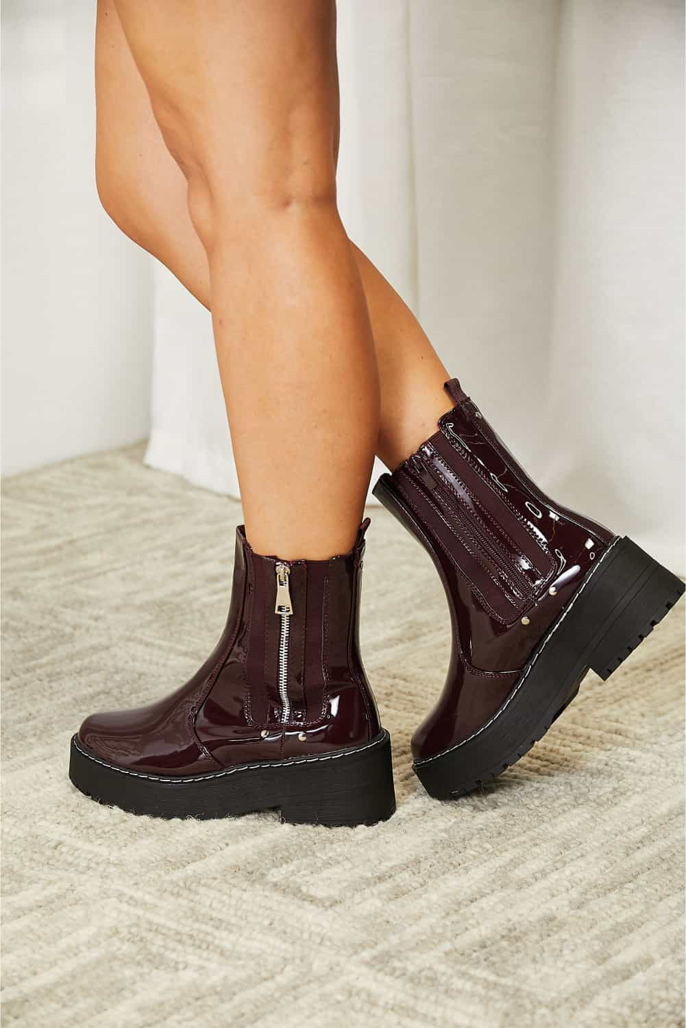 Forever Link Side Zip Platform Boots Trendsi