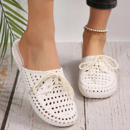 Lace-Up Flat Sandals Trendsi