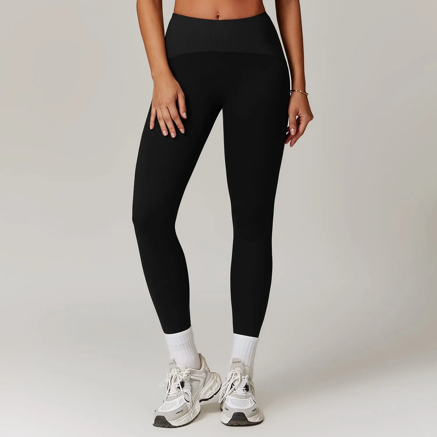 High Waist Tight Yoga Stitching Running Workout Pants Trendsi