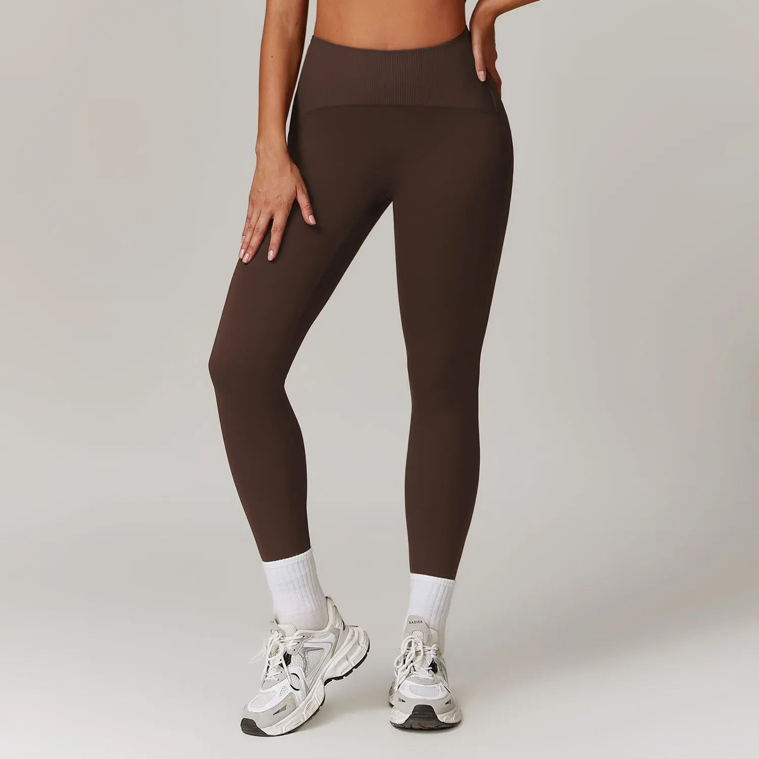 High Waist Tight Yoga Stitching Running Workout Pants Trendsi