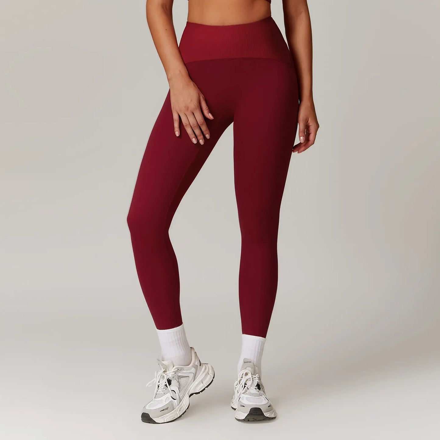 High Waist Tight Yoga Stitching Running Workout Pants Trendsi