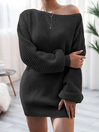 Rib-Knit Mini Sweater Dress - Stella Mount