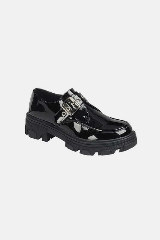 Forever Link Buckled Platform Lug Sole Loafers Trendsi